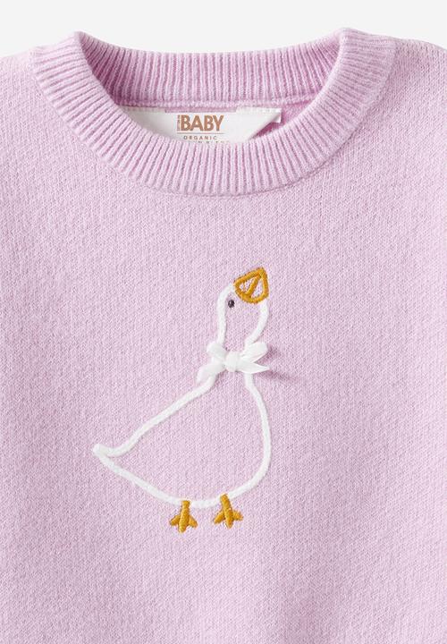 Cotton On - Organic Knit Sweater - Thistle/Goose