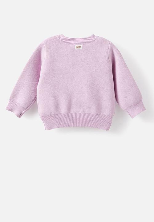 Cotton On - Organic Knit Sweater - Thistle/Goose