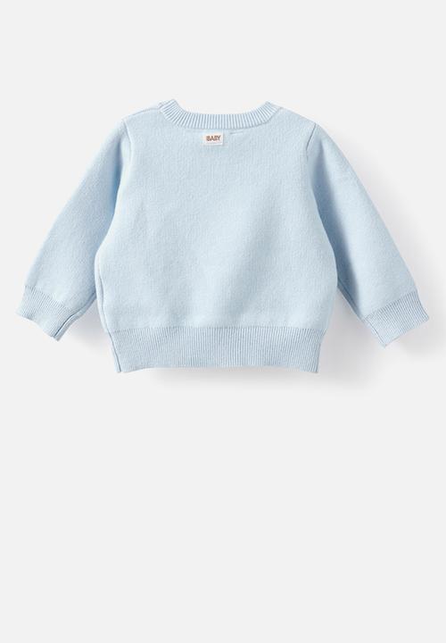 Cotton On - Organic Knit Sweater - Blue Whispers/Sheep