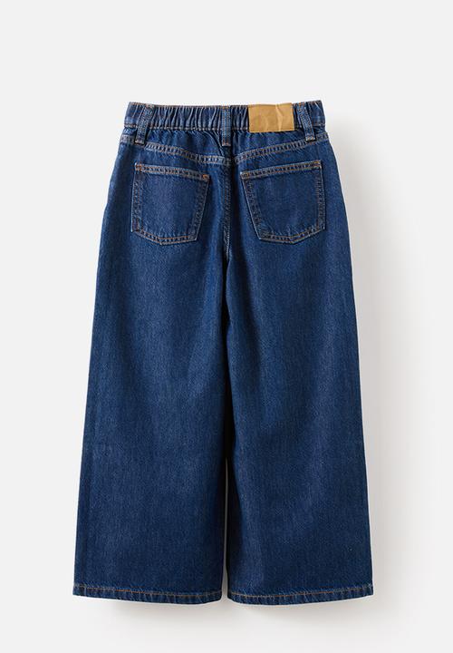 Cotton On - Super Wide Leg Denim Jean - Mermaid Midnight Blue/Studded Stars