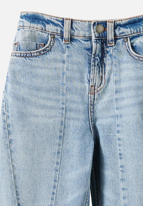 Cotton On - Super Wide Leg Denim Jean - Airlie Light Blue/Splice Seam