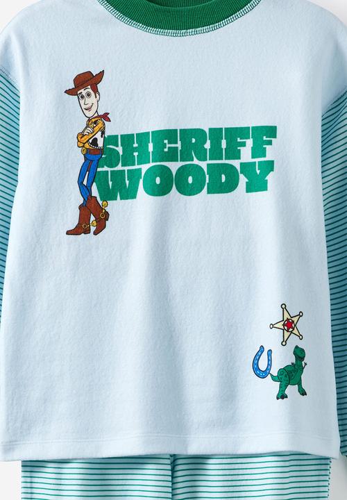 Cotton On - Snoozesoft Long Sleeve Pj Set License - Lcn Dis Blue Whisper/Sheriff Woody