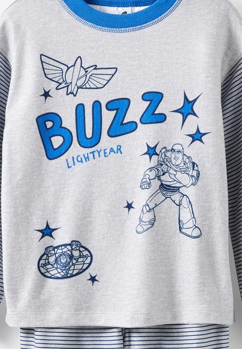 Cotton On - Snoozesoft Long Sleeve Pj Set License - Lcn Dis Grey Marle/Buzz Lightyear