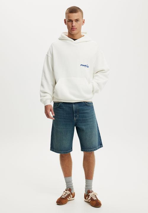 Cotton On - Box Fit Graphic Hoodie - Vintage White / Pavilione
