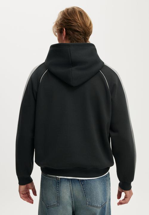 Cotton On - Box Fit Graphic Hoodie - Washed Black / Slate Stone