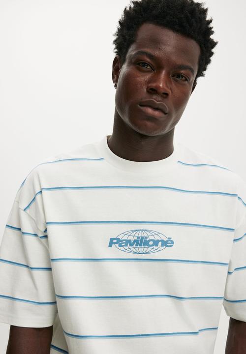 Cotton On - Cropped Fit Graphic T-Shirt - Vintage White/Striped Pavilione