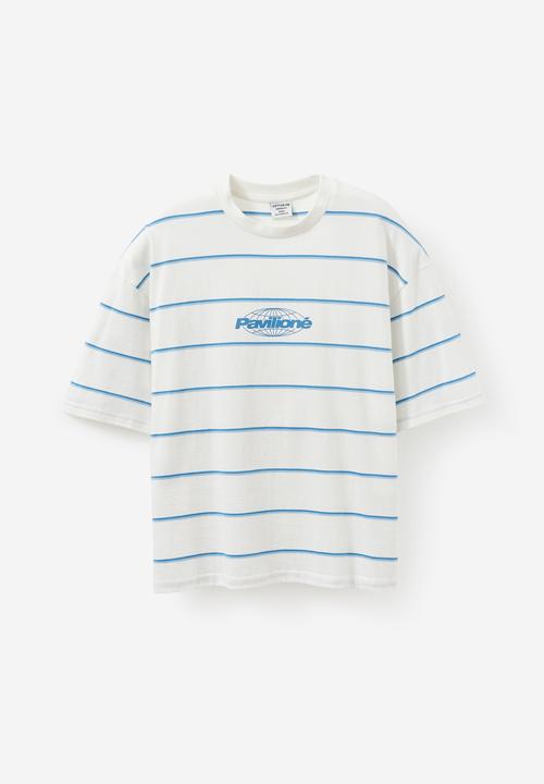Cotton On - Cropped Fit Graphic T-Shirt - Vintage White/Striped Pavilione