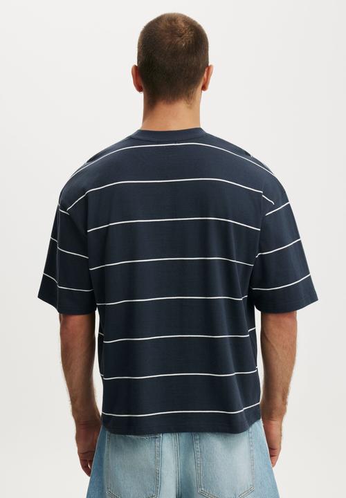Cotton On - Cropped Fit Graphic T-Shirt - Midnight Blue/Open Stripe 2Ndstar