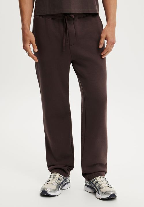 Cotton On - Relaxed track pant - dark brown