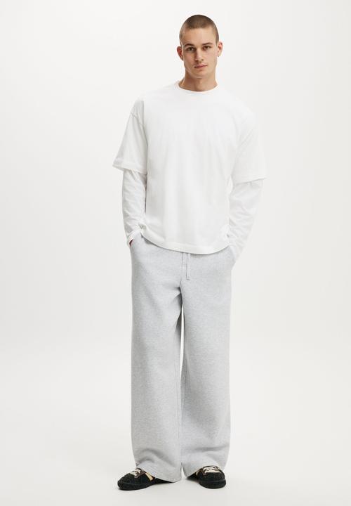 Cotton On - Super Baggy Track Pant- Grey Marle