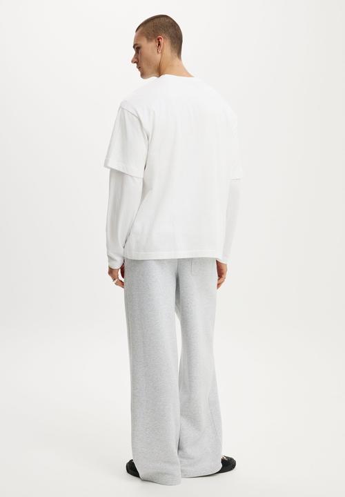 Cotton On - Super Baggy Track Pant- Grey Marle
