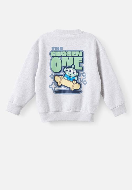Cotton On - License Sammy Oversize Crew - Lcn Dis Grey Marle/Toy Story Chosen One