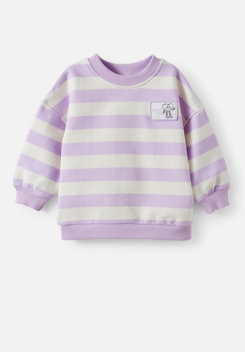 Cotton On - Bundle Riley Sweater & Trackpant - Vintage Lilac/Dark Vanilla Stripe Mama S Mini