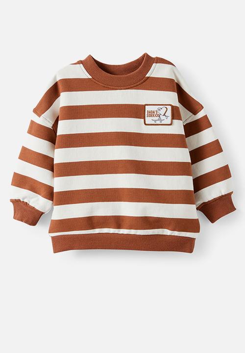 Cotton On - Bundle Riley Sweater & Trackpant - Chestnut/Dark Vanilla Stripe Dada S Sidekick