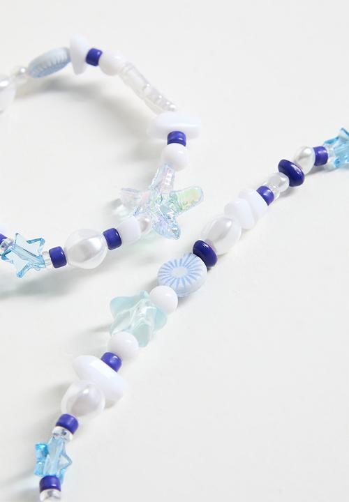 Cotton On - Kids Fashion Necklace & Bracelet Set - Blue Bonnet/Beaded Enchanted