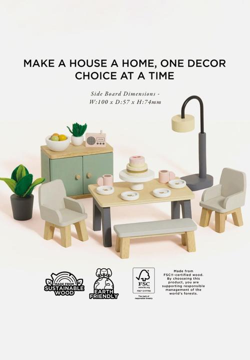 Le Toy Van - Dolls House Furniture: Dining Room Set - 18pcs