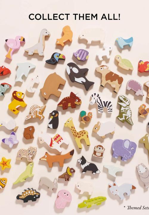 Le Toy Van - Wooden Woodland Stacking Forest Animals & Bag 10pcs - multi