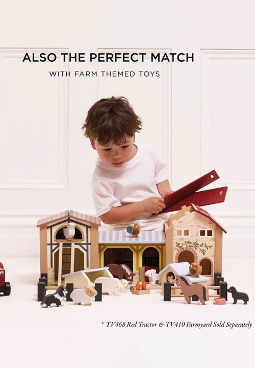 Le Toy Van - Wooden Farmyard Stacking Animals & Bag 10pcs - multi