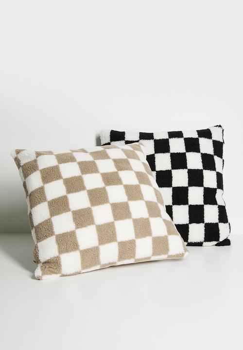 Pop Candy - Checkerboard cushion - beaver brown