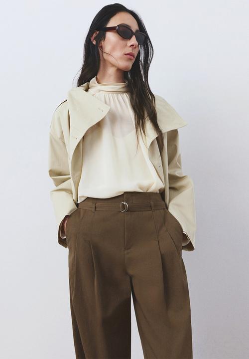 MANGO - Trousers cubo - beige/khaki