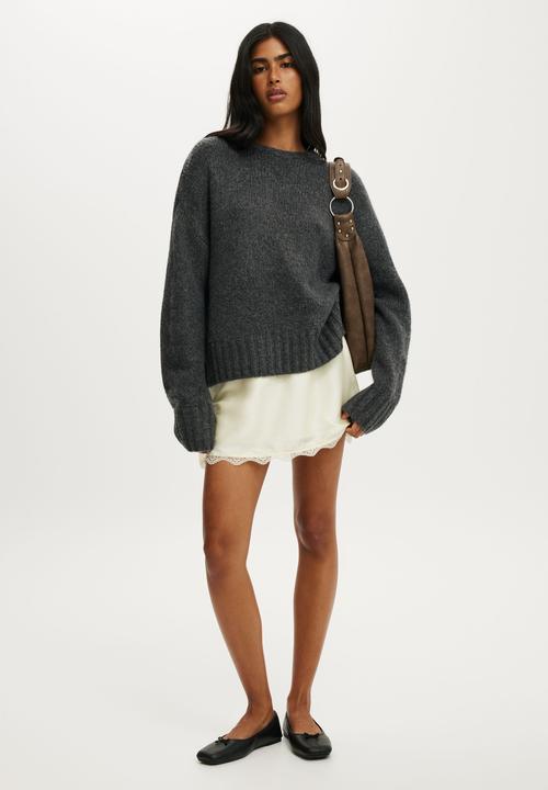 Cotton On - Luxe crew sweater - charcoal marle