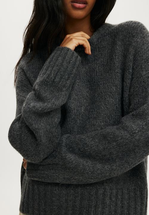 Cotton On - Luxe crew sweater - charcoal marle