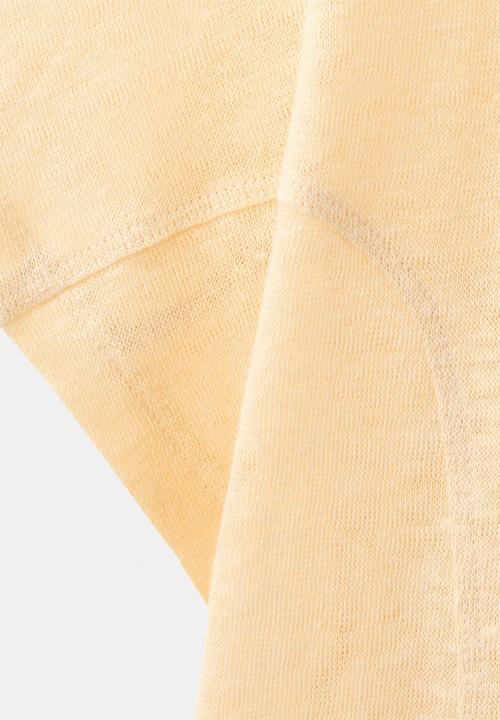 MANGO - T-shirt linu - light/pastel yellow