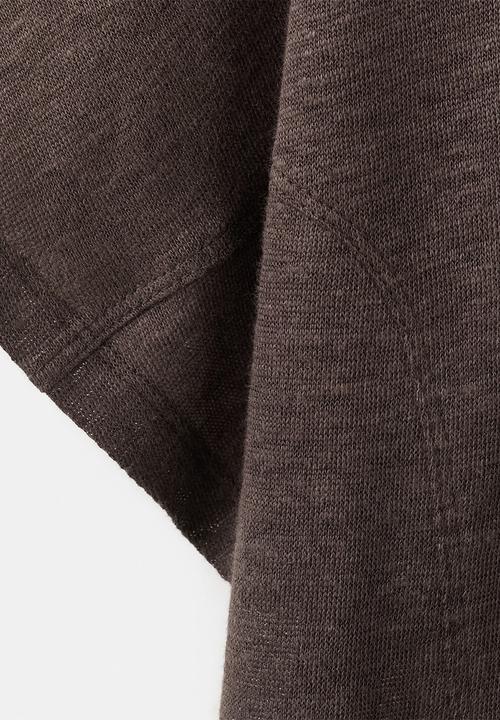 MANGO - T-shirt linu - brown