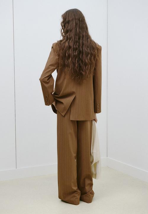 MANGO - Blazer systeck- dark brown