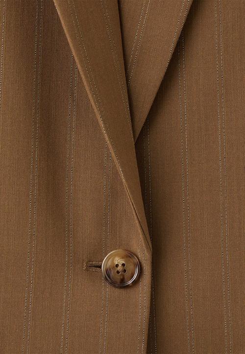 MANGO - Blazer systeck- dark brown