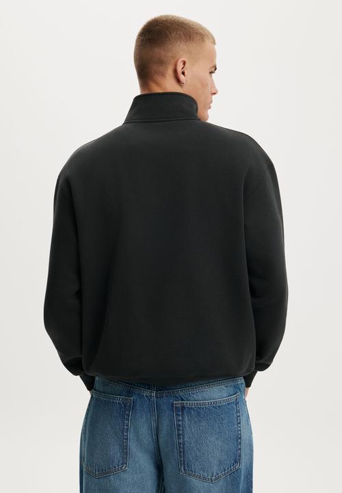 Cotton On - 1 4 Zip Fleece - Black