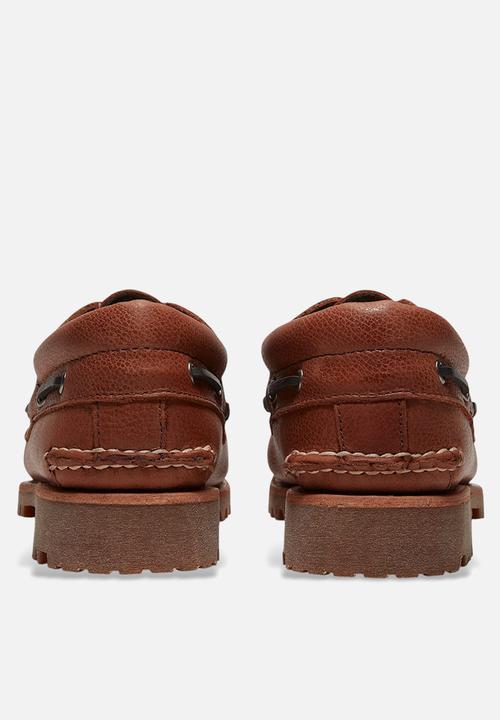 Timberland - Timberland Authentic Boat Shoe - Rust Full Grain W Dk Gray