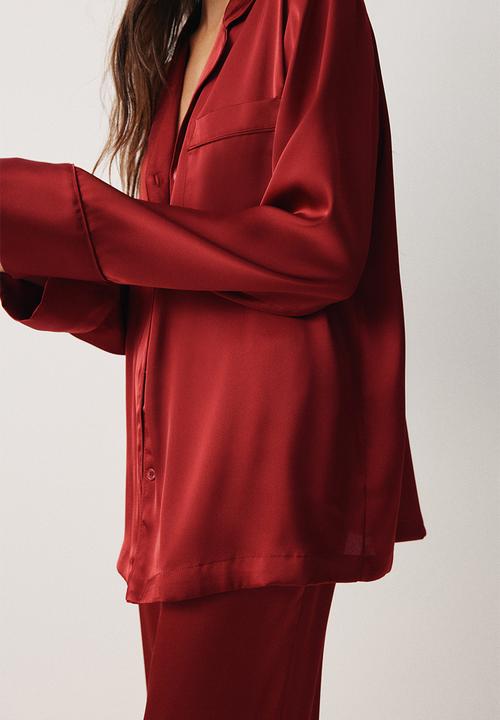 H&M - Satin pyjamas - dark red