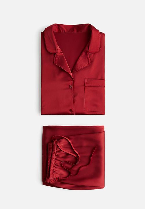 H&M - Satin pyjamas - dark red
