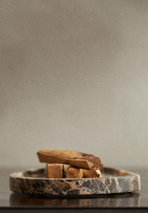 Small marble tray - dark brown