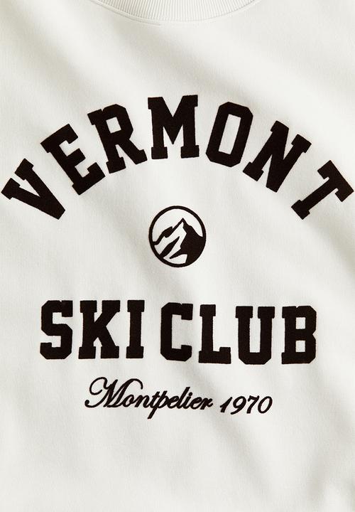 H&M - Text-motif sweatshirt - cream/vermont
