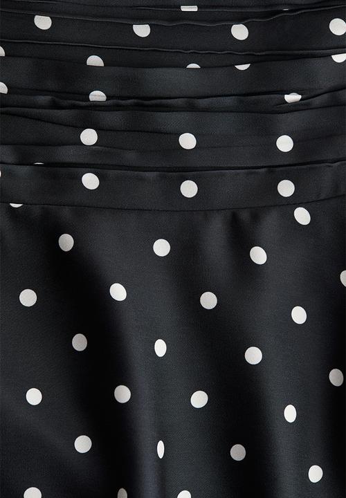 H&M - Satin mini skirt - black/spotted