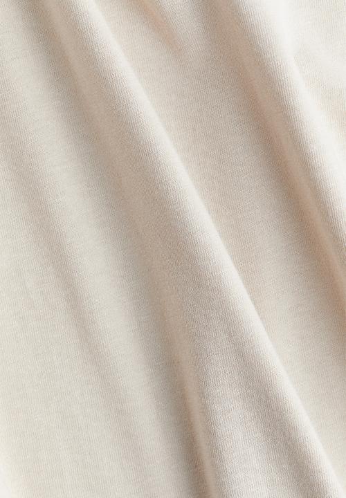 H&M - Boat-neck cotton top - light beige