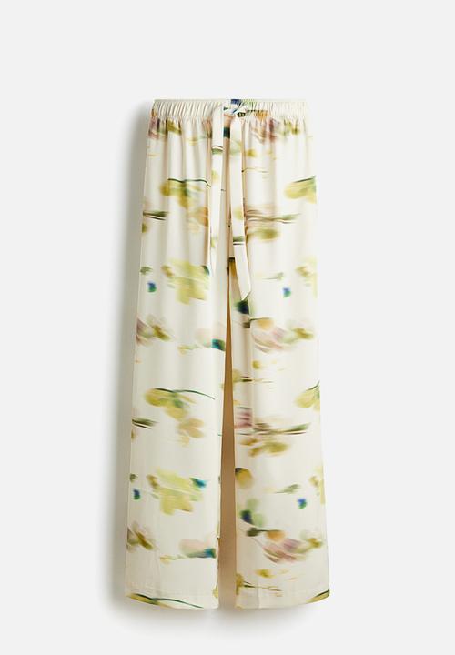 H&M - Wide trousers - cream/patterned