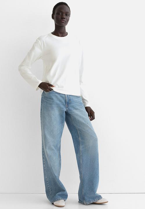 H&M - Long-sleeved cotton top - white