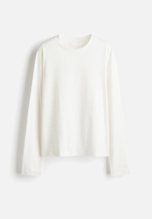H&M - Long-sleeved cotton top - white
