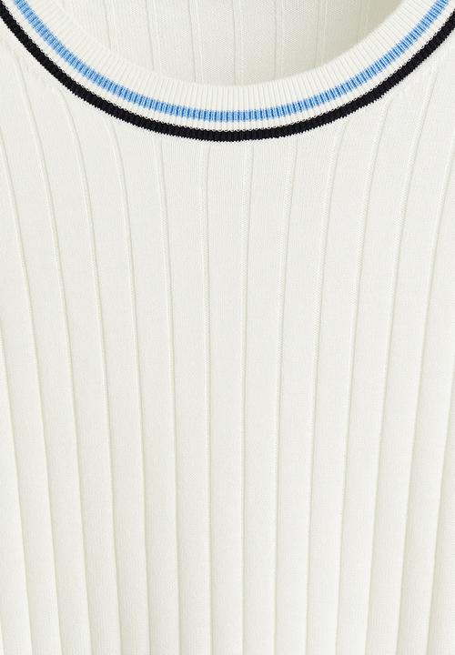 H&M - Slim fit rib-knit t-shirt - white
