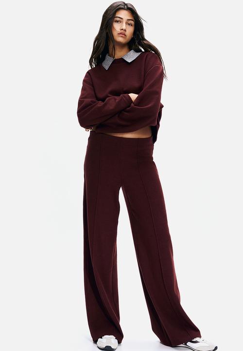 H&M - Crease-leg trousers - burgundy