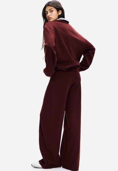 H&M - Crease-leg trousers - burgundy