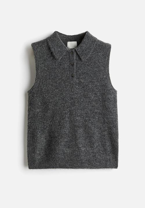 H&M - Collared sweater vest - dark grey marl