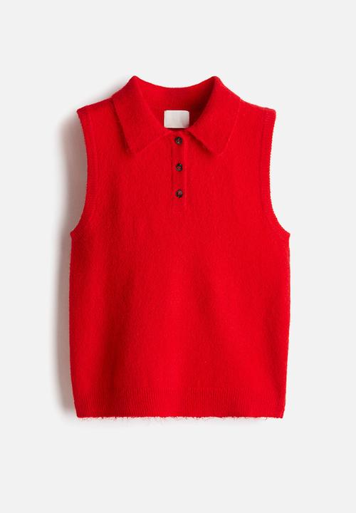 H&M - Collared sweater vest - red