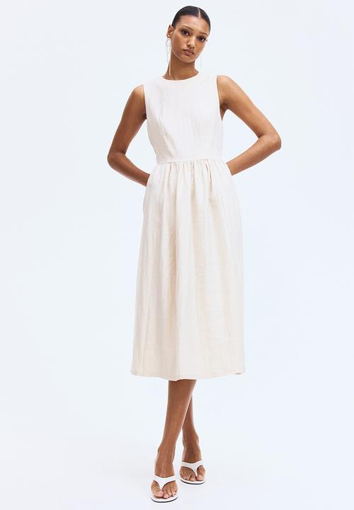 H&M - Sleeveless twill dress - light beige