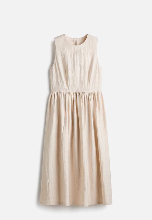 H&M - Sleeveless twill dress - light beige