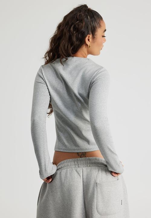 Factorie - Authentics Fitted Long Sleeve Top - Grey Marle