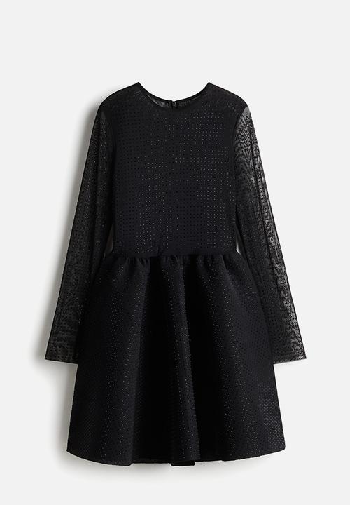 H&M - Embellished mesh dress - black